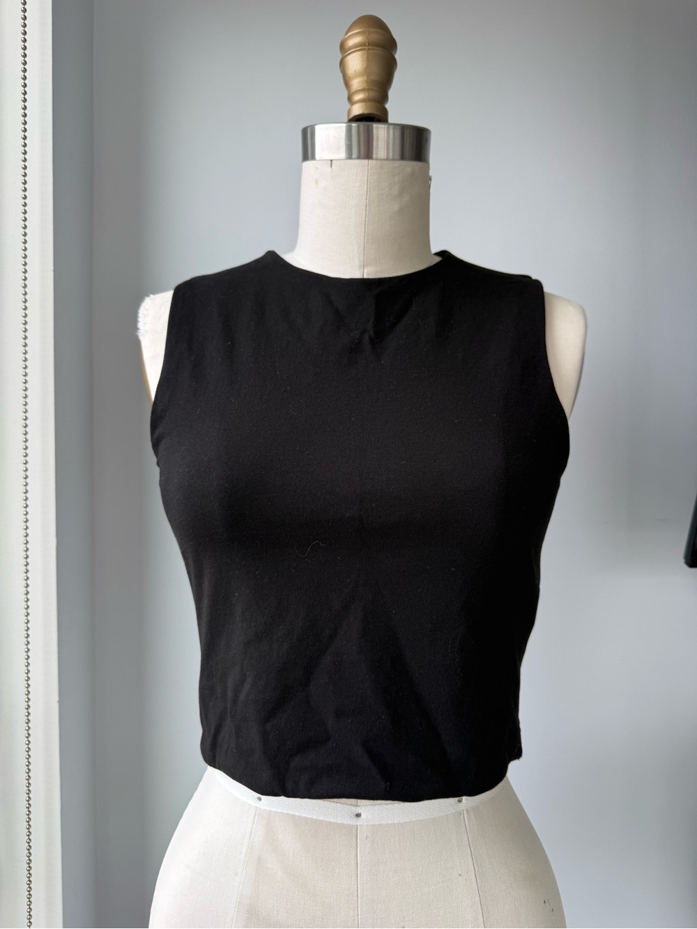 Zara Black Sleeveless Crop Tank Top